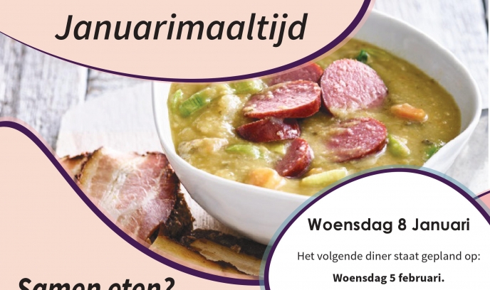 “Samen eten? Lekker en gezellig!” in De Westerkim op 8 januari a.s.