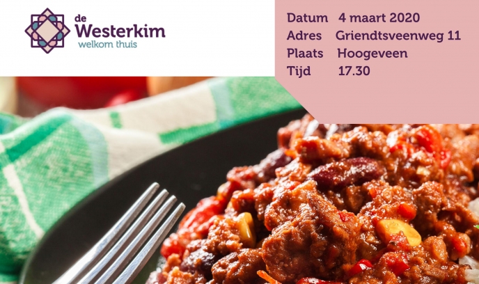 “Samen eten? Lekker en gezellig!” in De Westerkim op  4 maart a.s.